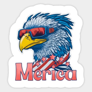 Eagle with Mullet and Glasses Sticker